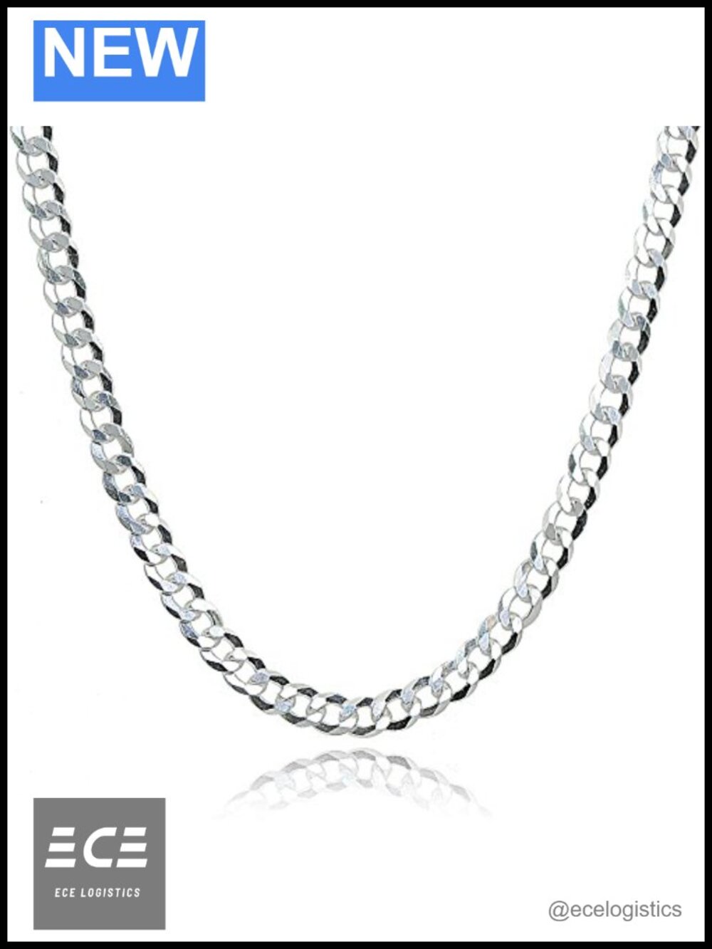 Sterling Silver 3.5mm Diamond-Cut Cuban Curb Link Chain Necklace 16 Inch